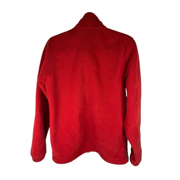 Columbia Fleece Jacket mens Crimson Colorblock Zip Up w Embroidered Logo S BoxAR - Picture 2 of 5